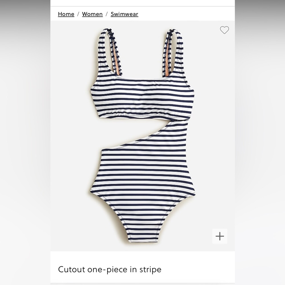 J. Crew women’s cutout one piece size 12 navy white stripe